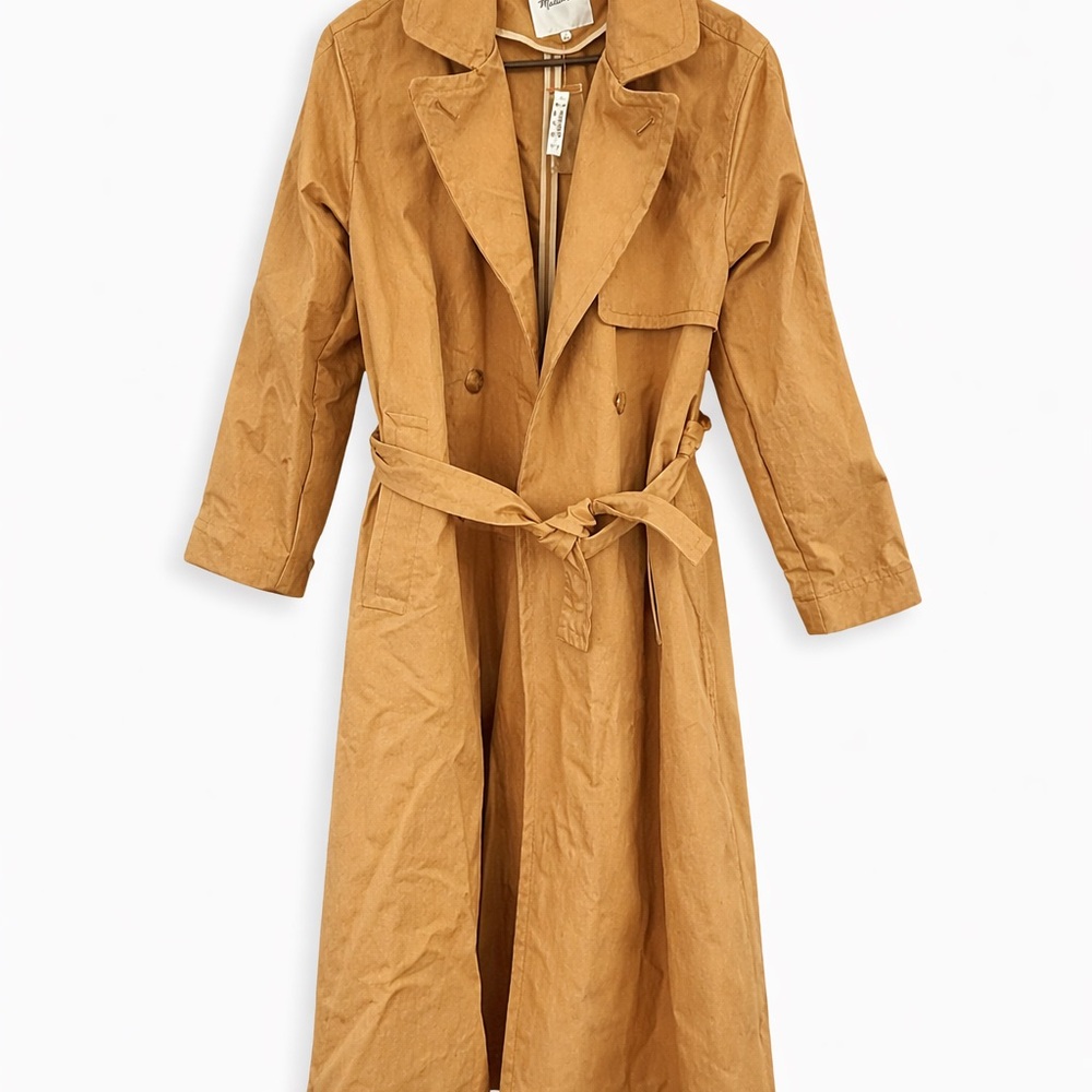 Madewell Camel Double-Breasted Trench Coat NWT